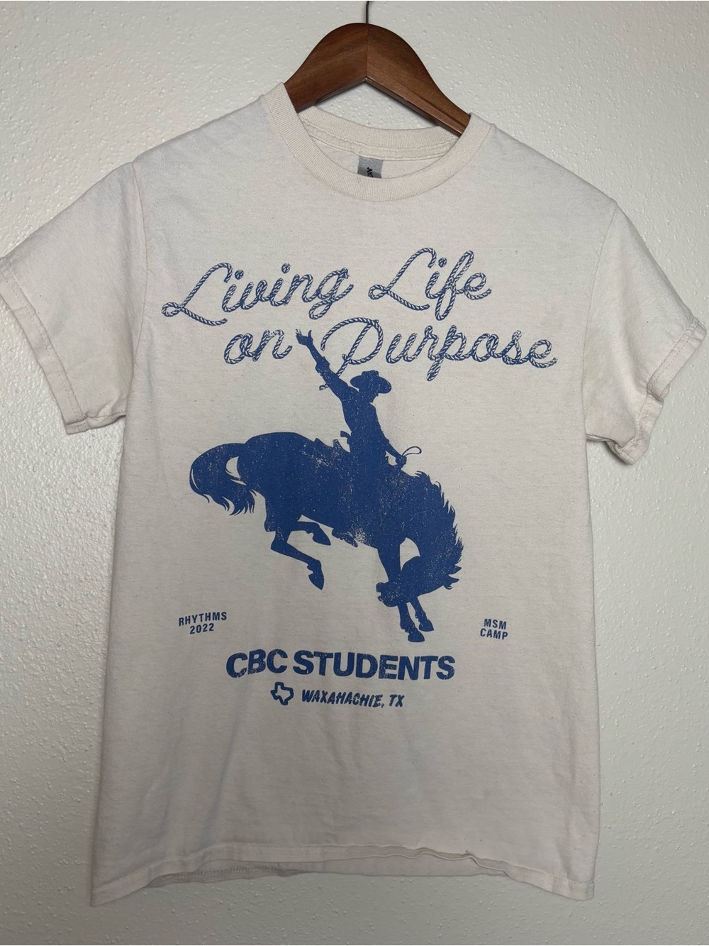 Gildan Small 'Living Life on Purpose' White Graphic Tee